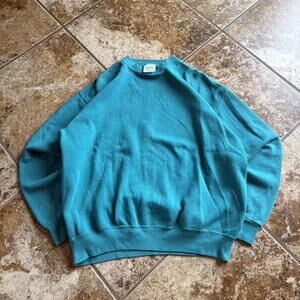 vintage 90s blank aqua tultex crewneck